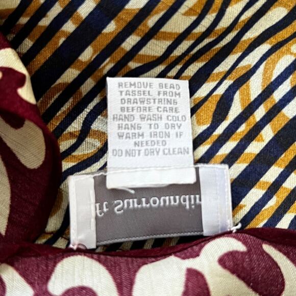 Soft Surroundings Womens Kimono Dress Maxi Multi Print Beaded String XS - Picture 5 of 7